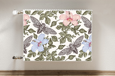 Magnetic radiator cover Butterflies among flowers