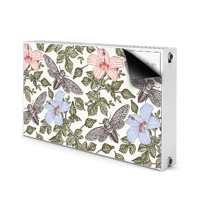 Magnetic radiator cover Butterflies among flowers