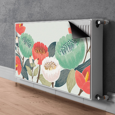 Magnetic radiator mat Spring flowers