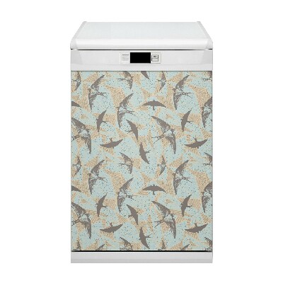 Dishwasher cover magnet Flying swallows