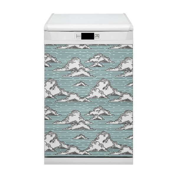 Magnetic dishwasher cover Clouds drawing