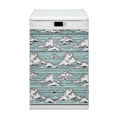 Magnetic dishwasher cover Clouds drawing