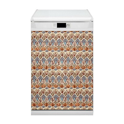 Dishwasher cover magnet brown pattern