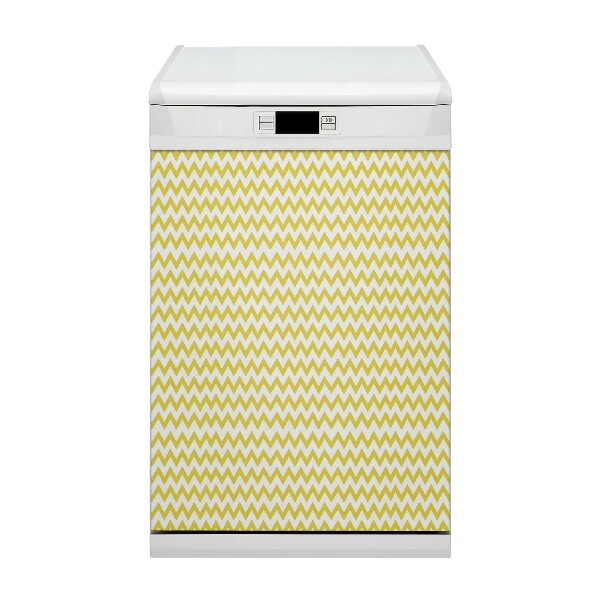 Magnetic dishwasher cover Yellow zigzags