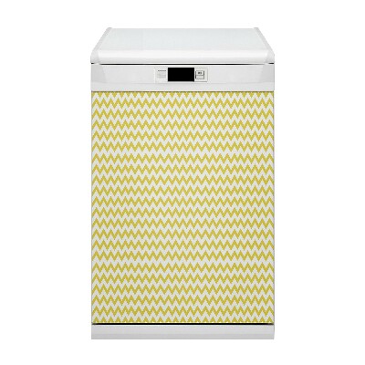 Magnetic dishwasher cover Yellow zigzags