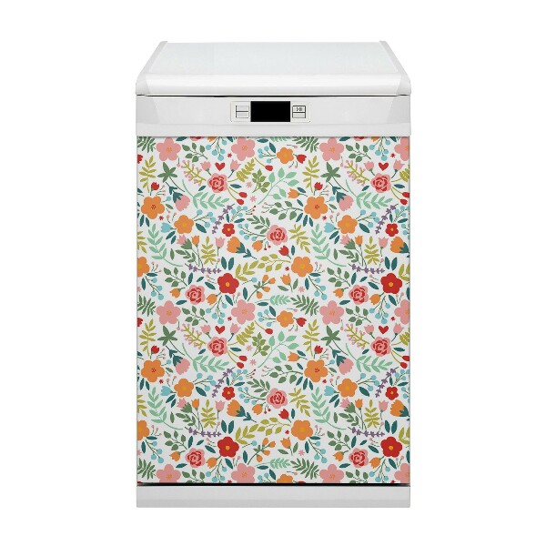 Magnetic dishwasher cover Picture with flowers