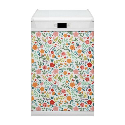 Magnetic dishwasher cover Picture with flowers