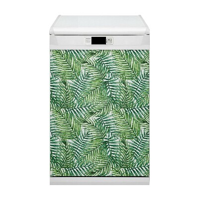 Magnetic dishwasher cover Exotic leaves