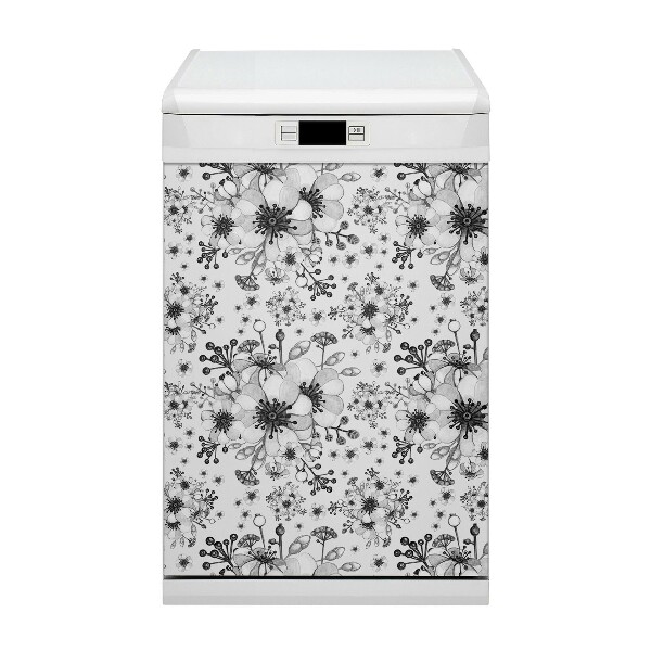 Decorative dishwasher magnet Black and white pattern