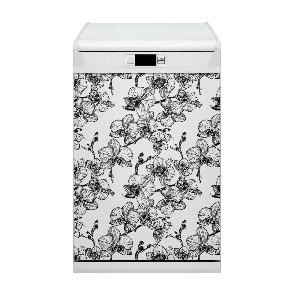 Magnetic dishwasher cover Orchids