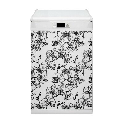 Magnetic dishwasher cover Orchids