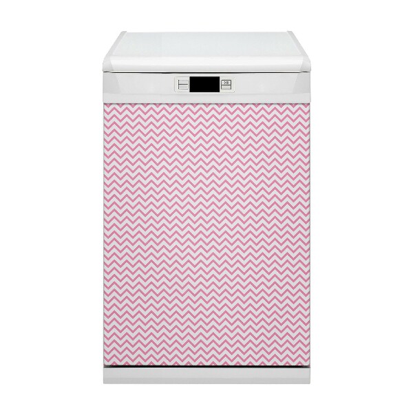 Dishwasher cover magnet Pink zigzags