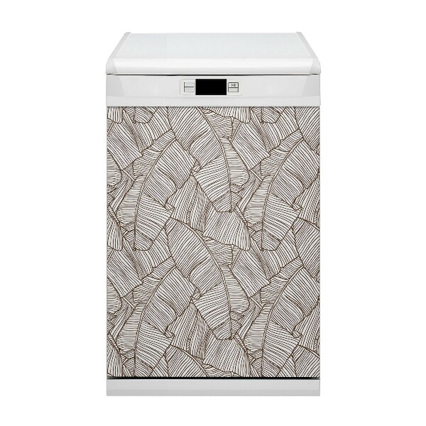 Magnetic dishwasher cover Brown leaves