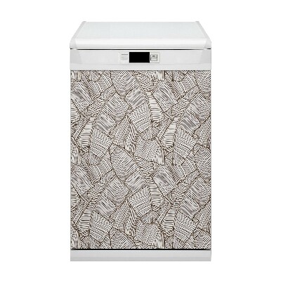 Magnetic dishwasher cover Brown leaves