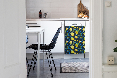 Magnetic dishwasher cover Artichoke flowers