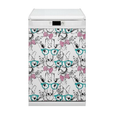 Magnetic dishwasher cover Hipster giraffe