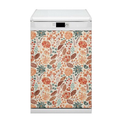 Magnetic dishwasher cover Artistic flowers