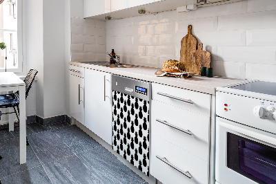 Magnetic dishwasher cover Black pineapples