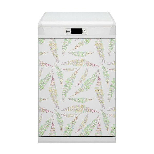 Magnetic dishwasher cover Watercolor leaves