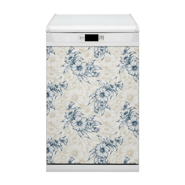 Magnetic dishwasher cover Floral art