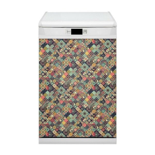 Magnetic dishwasher cover Ethnic mosaic