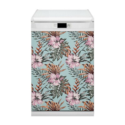 Dishwasher cover magnet Hibiscus flowers