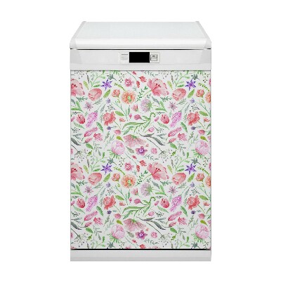 Magnetic dishwasher cover Painted flowers