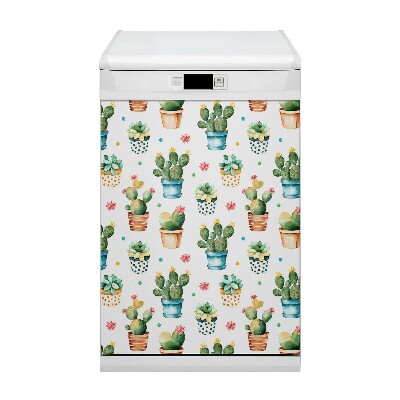 Magnetic dishwasher cover Painted cactus