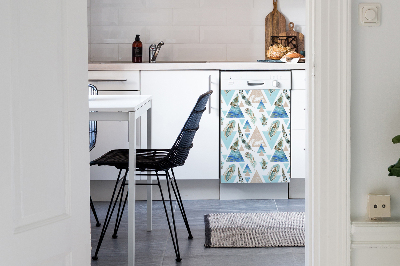 Magnetic dishwasher cover Triangles and feathers