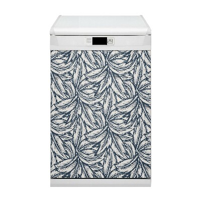 Magnetic dishwasher cover Drawn leaves