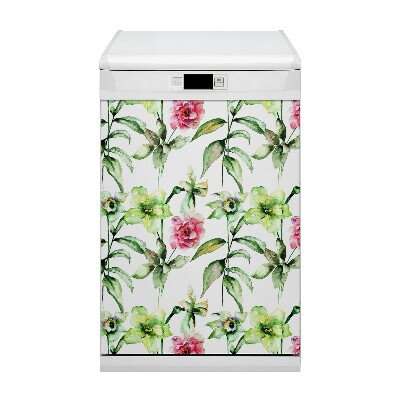 Magnetic dishwasher cover Spring flowers