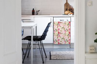 Dishwasher cover magnet Birds and flowers