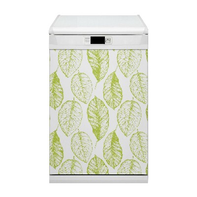 Magnetic dishwasher cover Green leaves