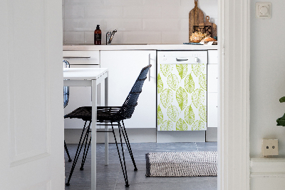 Magnetic dishwasher cover Green leaves