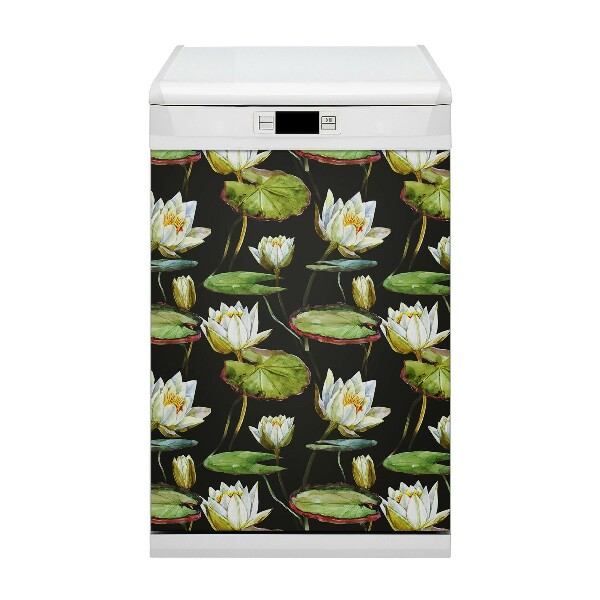 Magnetic dishwasher cover Lotos flowers