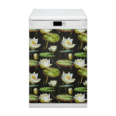 Magnetic dishwasher cover Lotos flowers