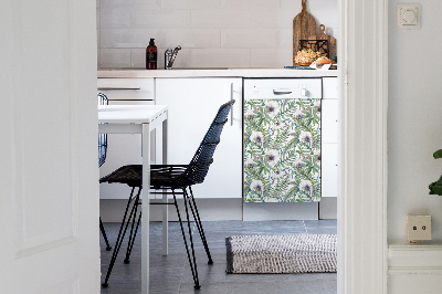 Dishwasher cover White flowers