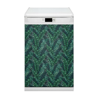 Magnetic dishwasher cover Tropical leaves