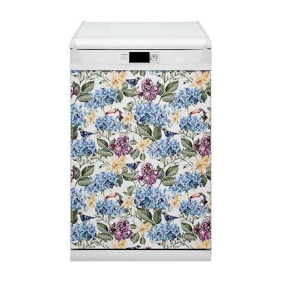 Dishwasher cover magnet Retro flowers