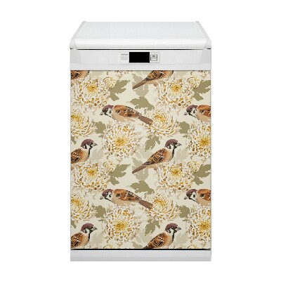 Decorative dishwasher magnet Golden birds