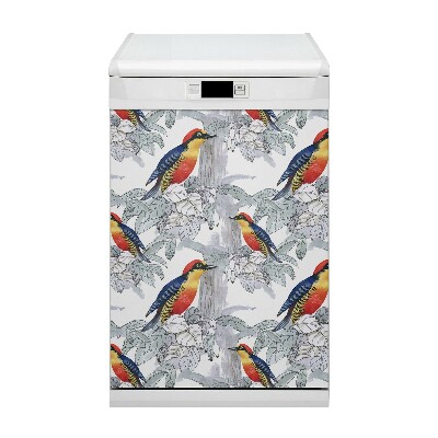 Dishwasher cover Painted birds