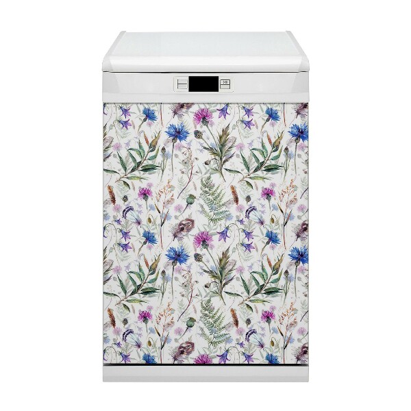 Magnetic dishwasher cover Field flowers