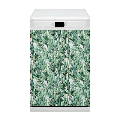 Magnetic dishwasher cover Painted leaves