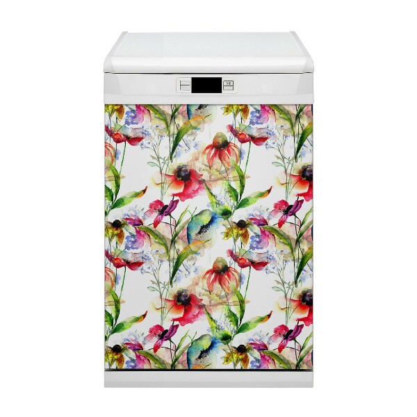 Dishwasher cover Colored flowers