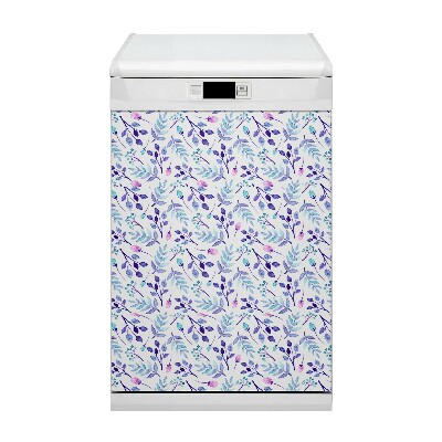 Magnetic dishwasher cover Purple branches