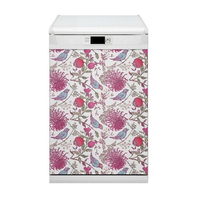 Dishwasher cover Birds and flowers