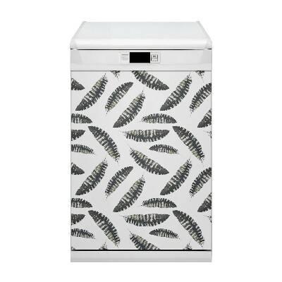 Dishwasher cover magnet Boho style feathers