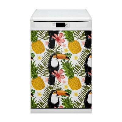 Dishwasher cover magnet Toucan and pineapple