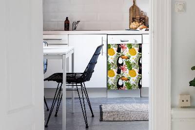 Dishwasher cover magnet Toucan and pineapple