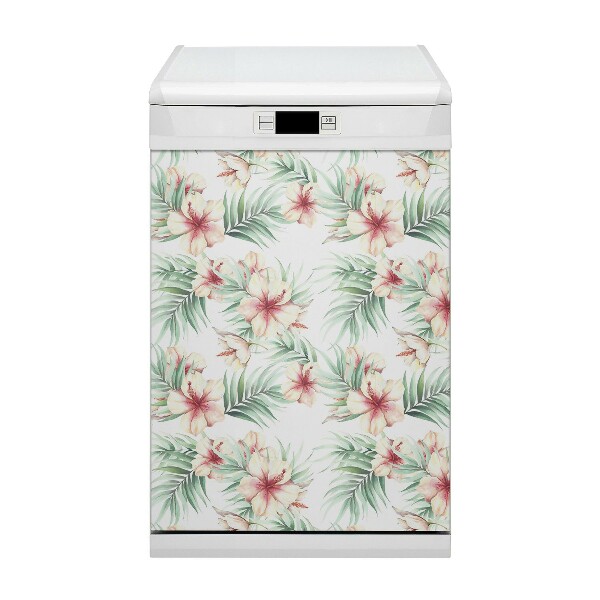 Dishwasher cover magnet Hawaiian flowers